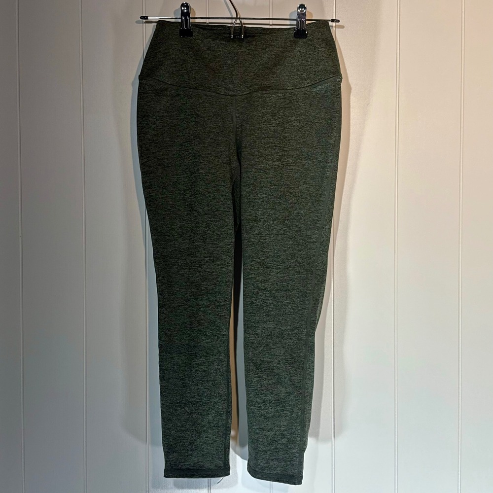 Torrid Active Womens 00 Heathered Green Lattice Hem Cropped Leggings Yoga Pants